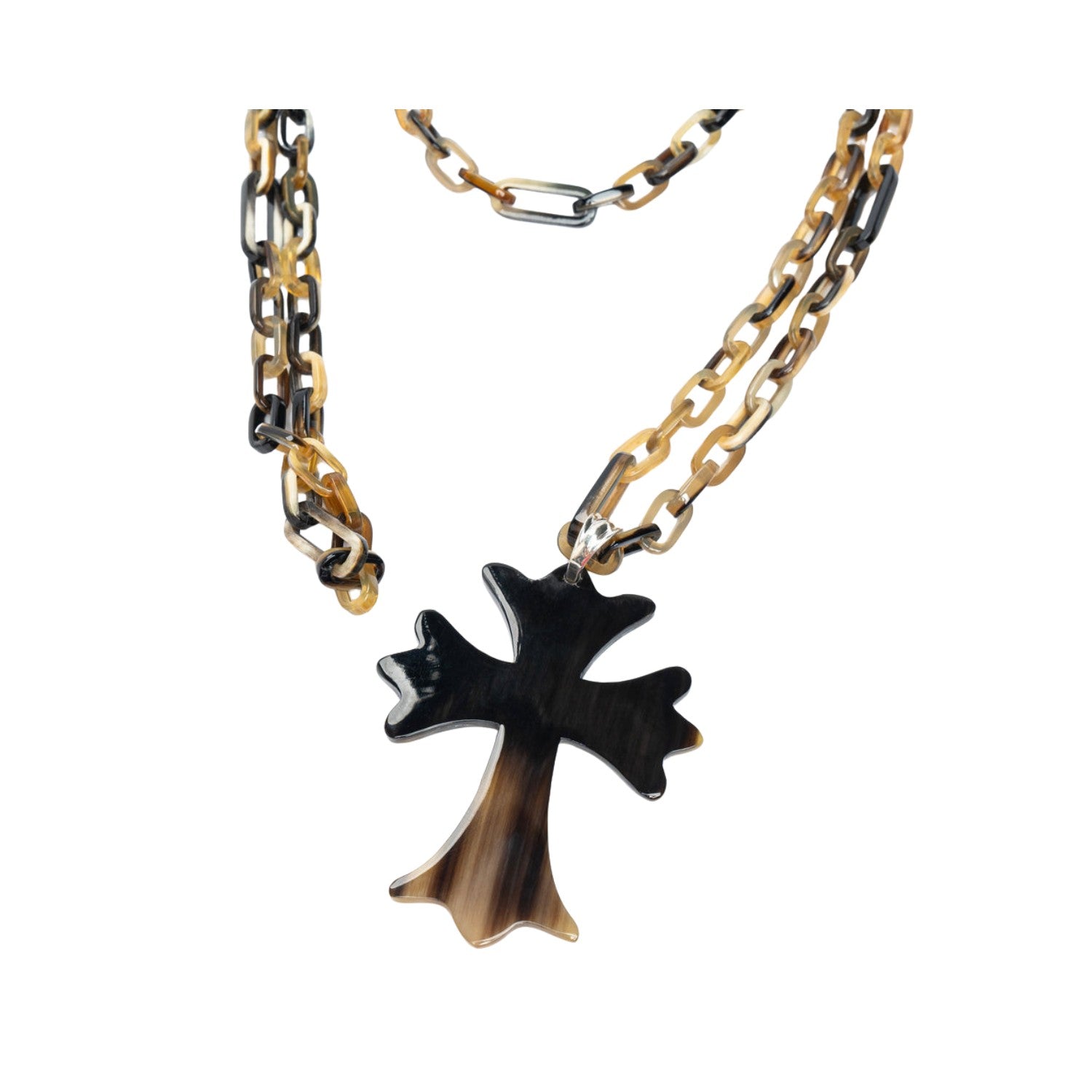 Ethical Handcrafted Buffalo Horn Cross Pendant 3
