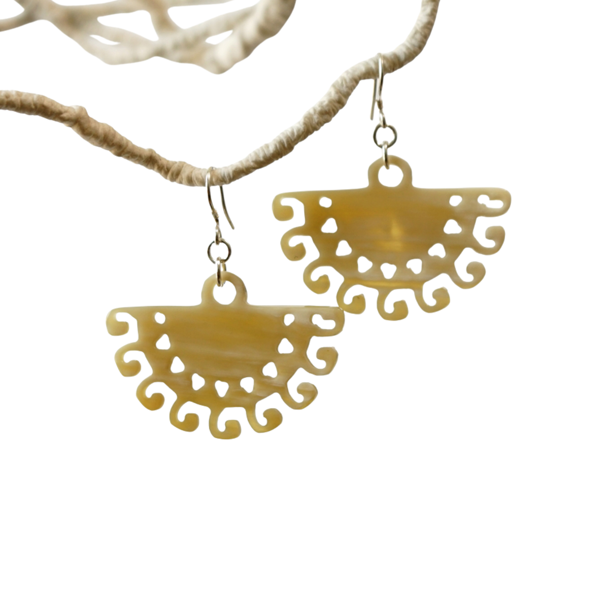Ethical Handcrafted Buffalo Horn Earring 11