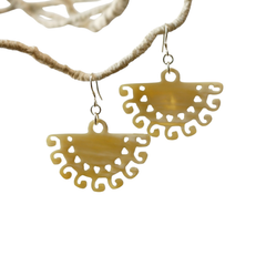 Ethical Handcrafted Buffalo Horn Earring 11