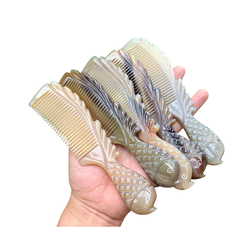 Ethical Handcrafted Buffalo Horn Fishtail Comb