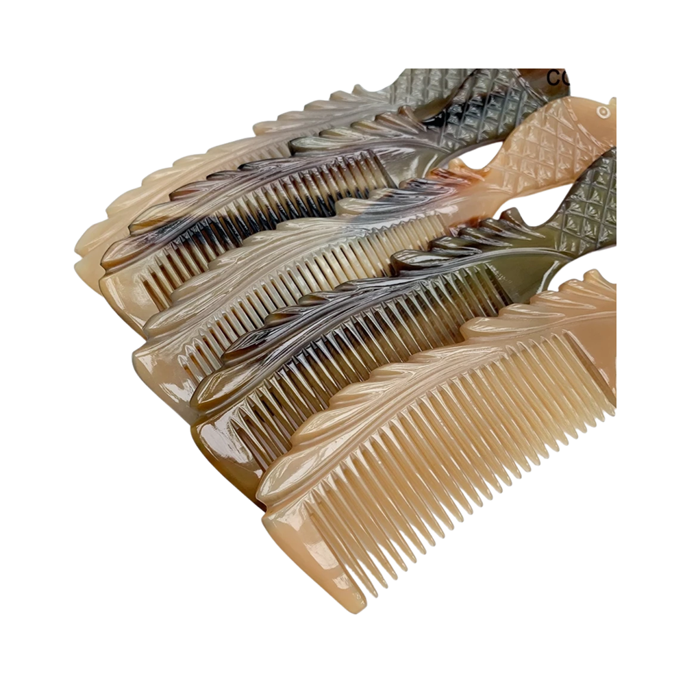 Ethical Handcrafted Buffalo Horn Fishtail Comb