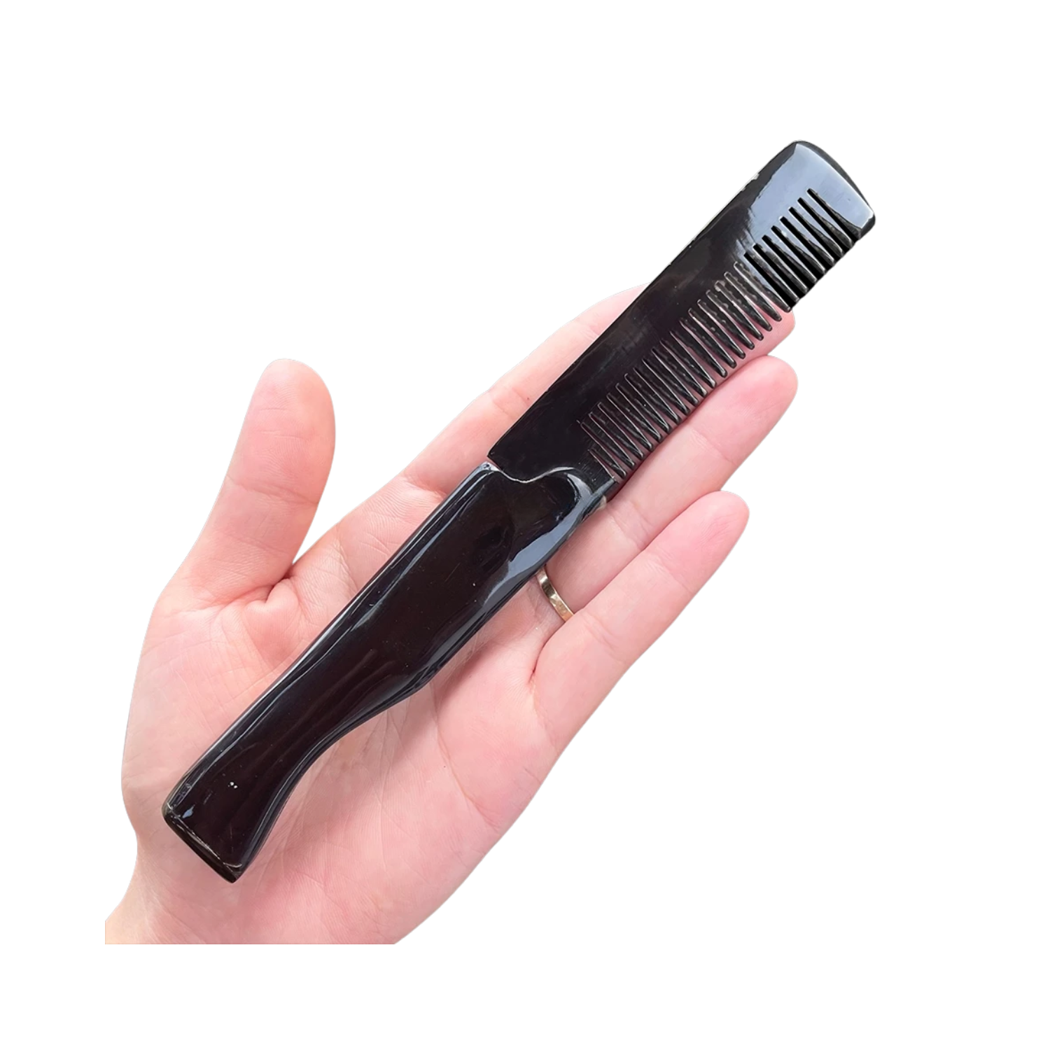 Ethical Handcrafted Buffalo Horn Folding Comb