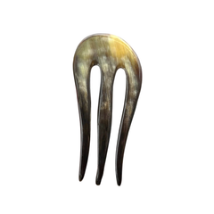 Ethical Handcrafted Buffalo Horn Hair Brooch  4