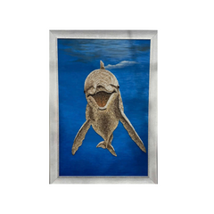 Exquisite Dolphin Painting From Seashells