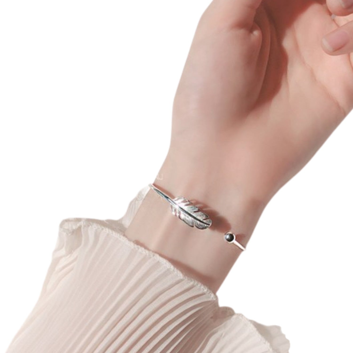 Feather Bracelet Handcrafted 925 Sterling Silver