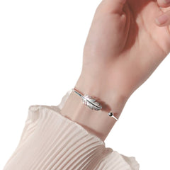 Feather Bracelet Handcrafted 925 Sterling Silver