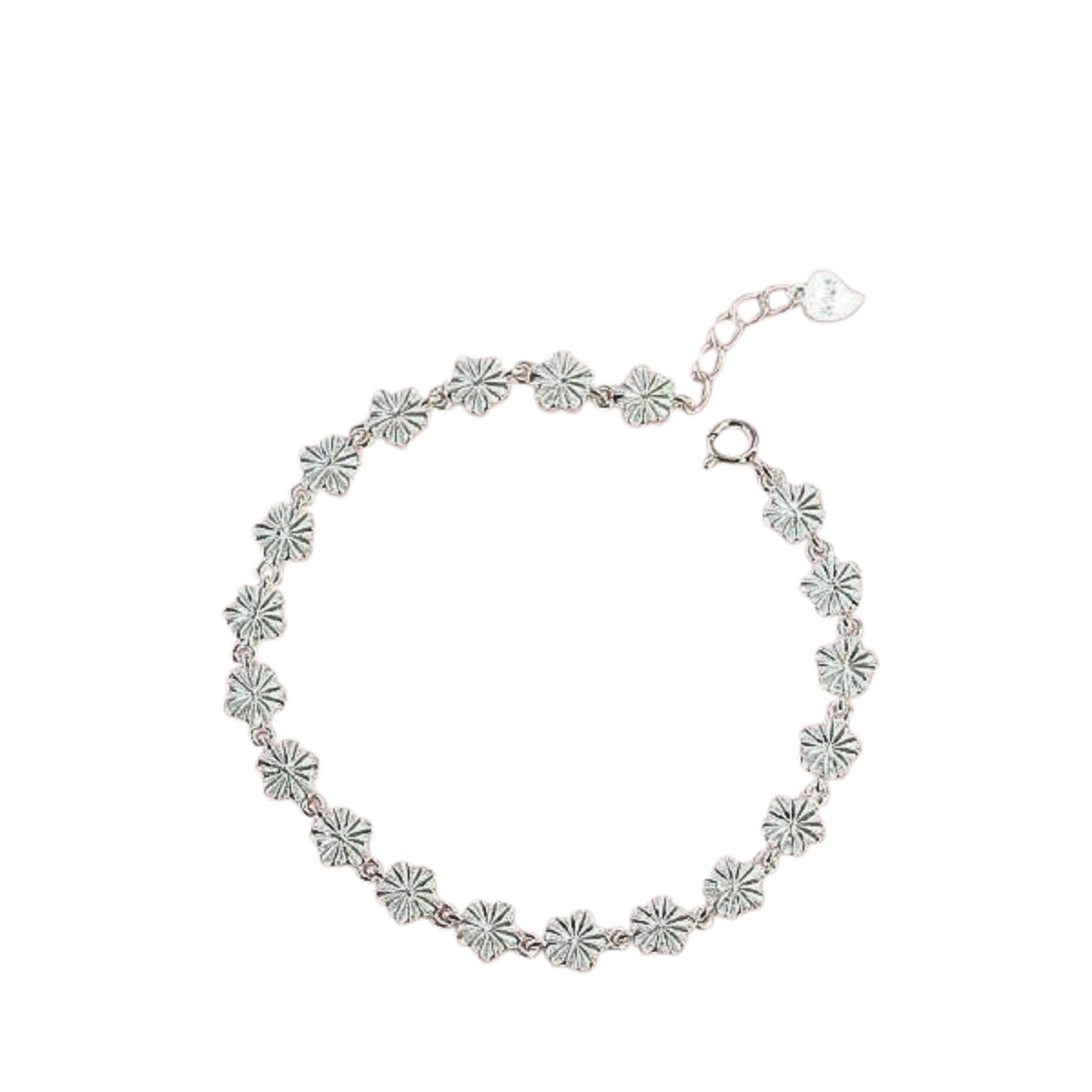 Five-Petal Clover Bracelet Handcrafted 925 Sterling Silver