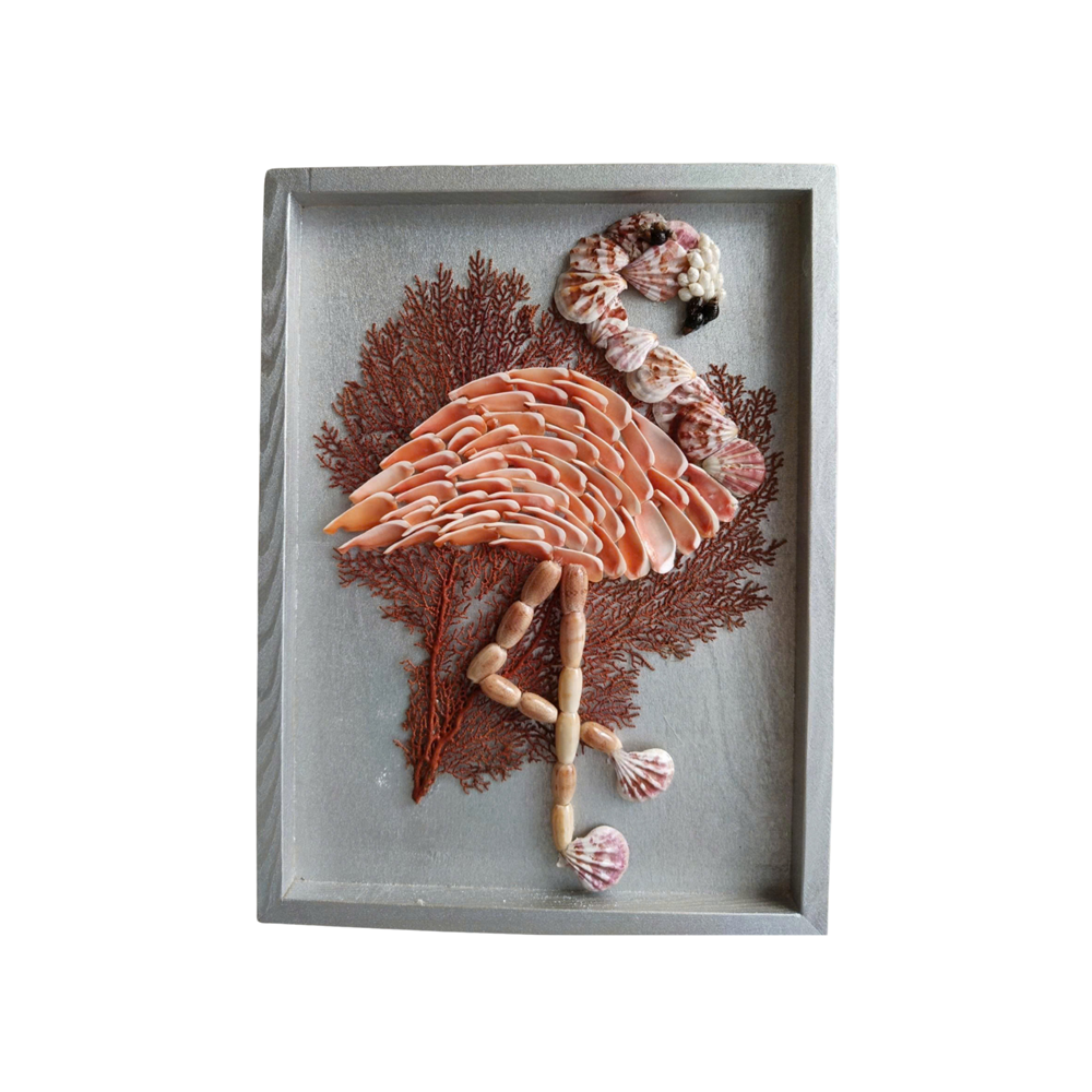 Flamingo Painting From Seashells