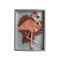 Flamingo Painting From Seashells