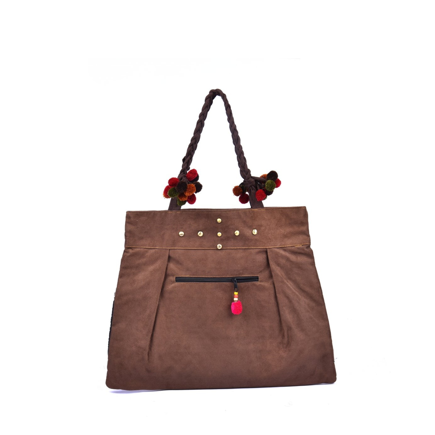 Flat Trapezoidal Hand-Woven Brocade Bag