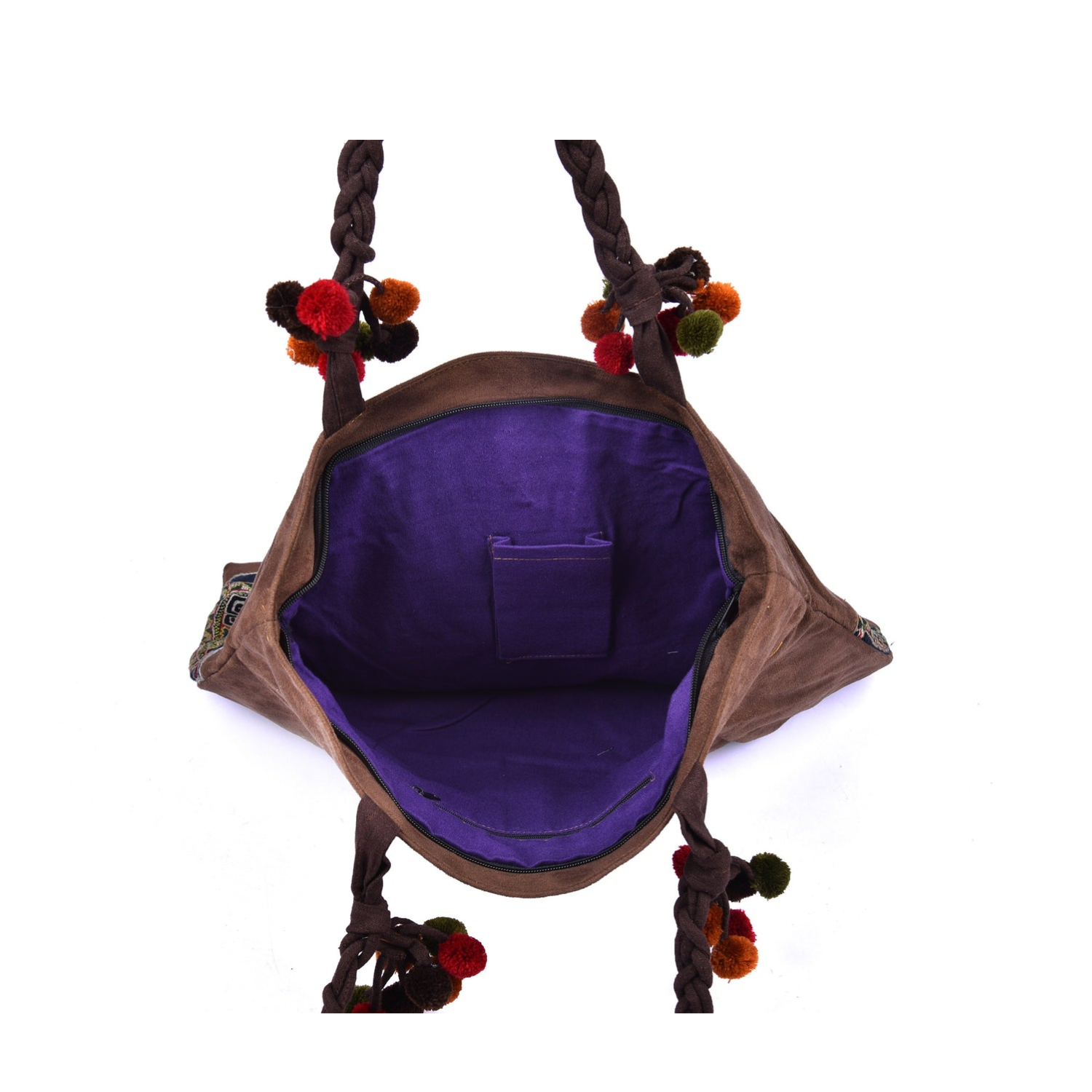 Flat Trapezoidal Hand-Woven Brocade Bag