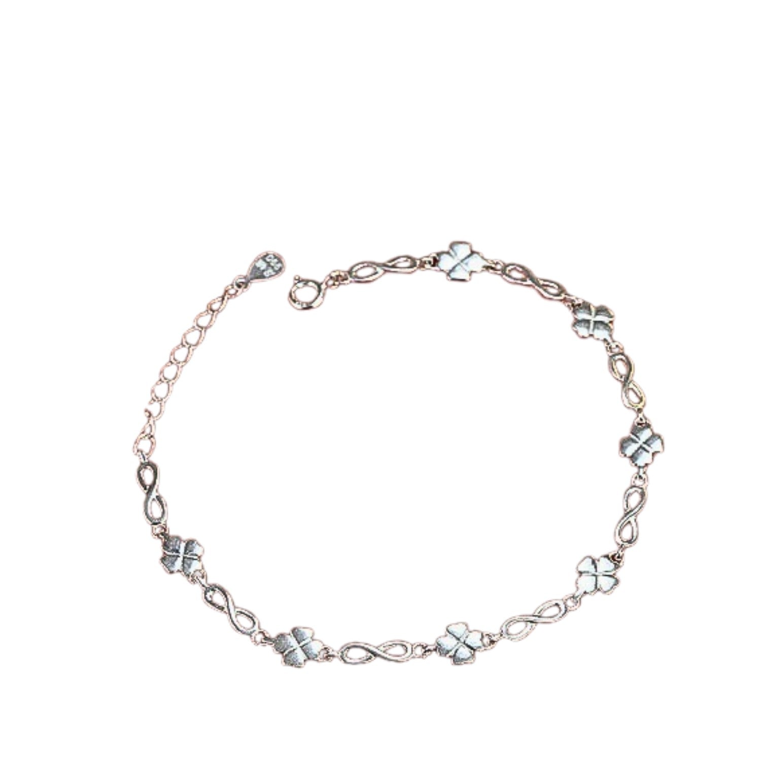 Four-Leaf Clover Bracelet Handcrafted 925 Sterling Silver