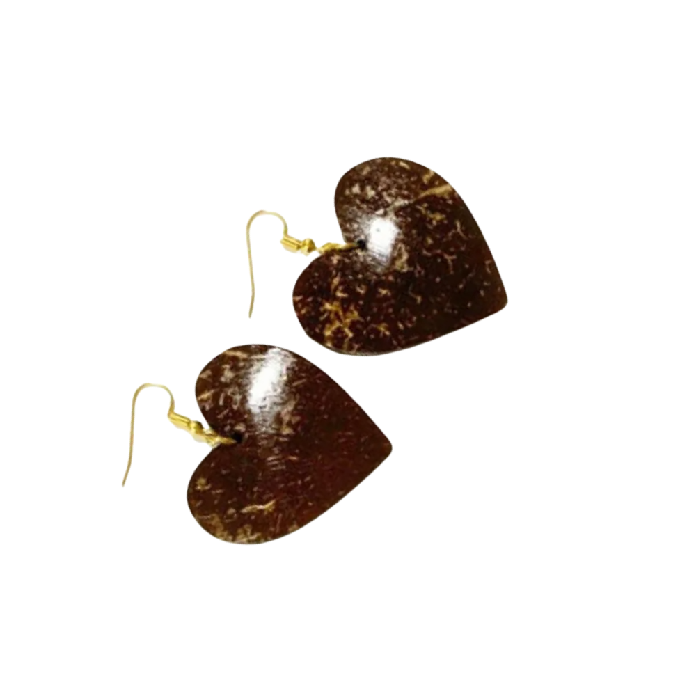 Heart Shaped Coconut Earrings