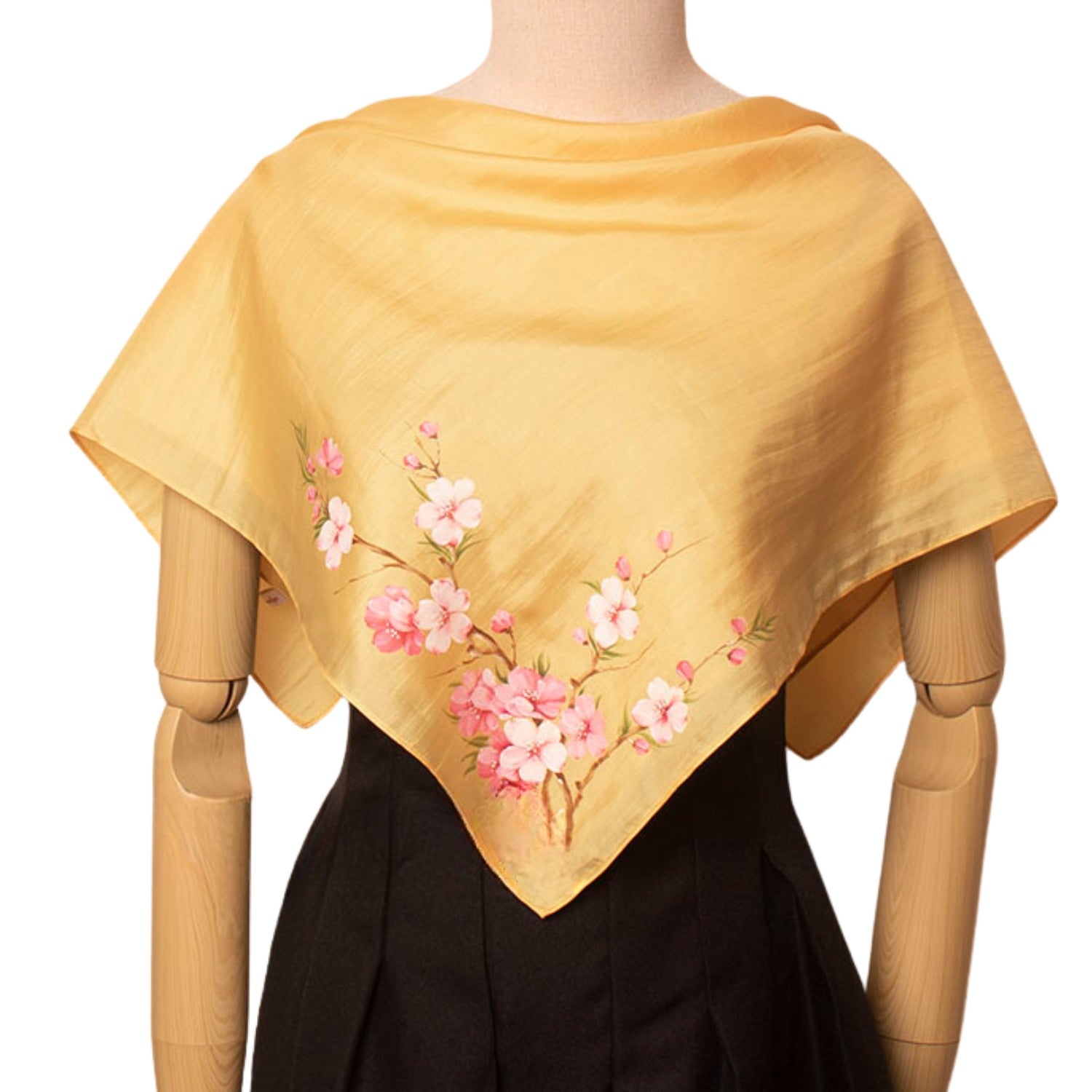 Hand Painted Square Scarf Mulberry Silk Handcrafted