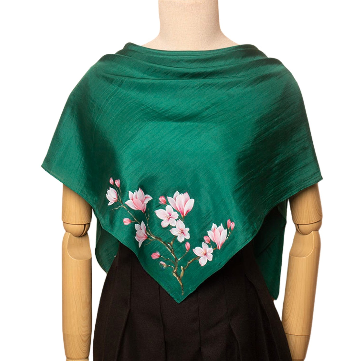 Hand painted square scarf Mulberry Silk Handcrafted