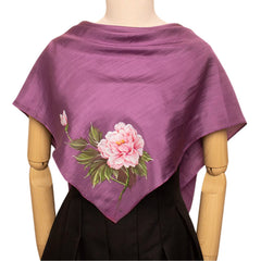 Hand painted square scarf Mulberry Silk Handcrafted
