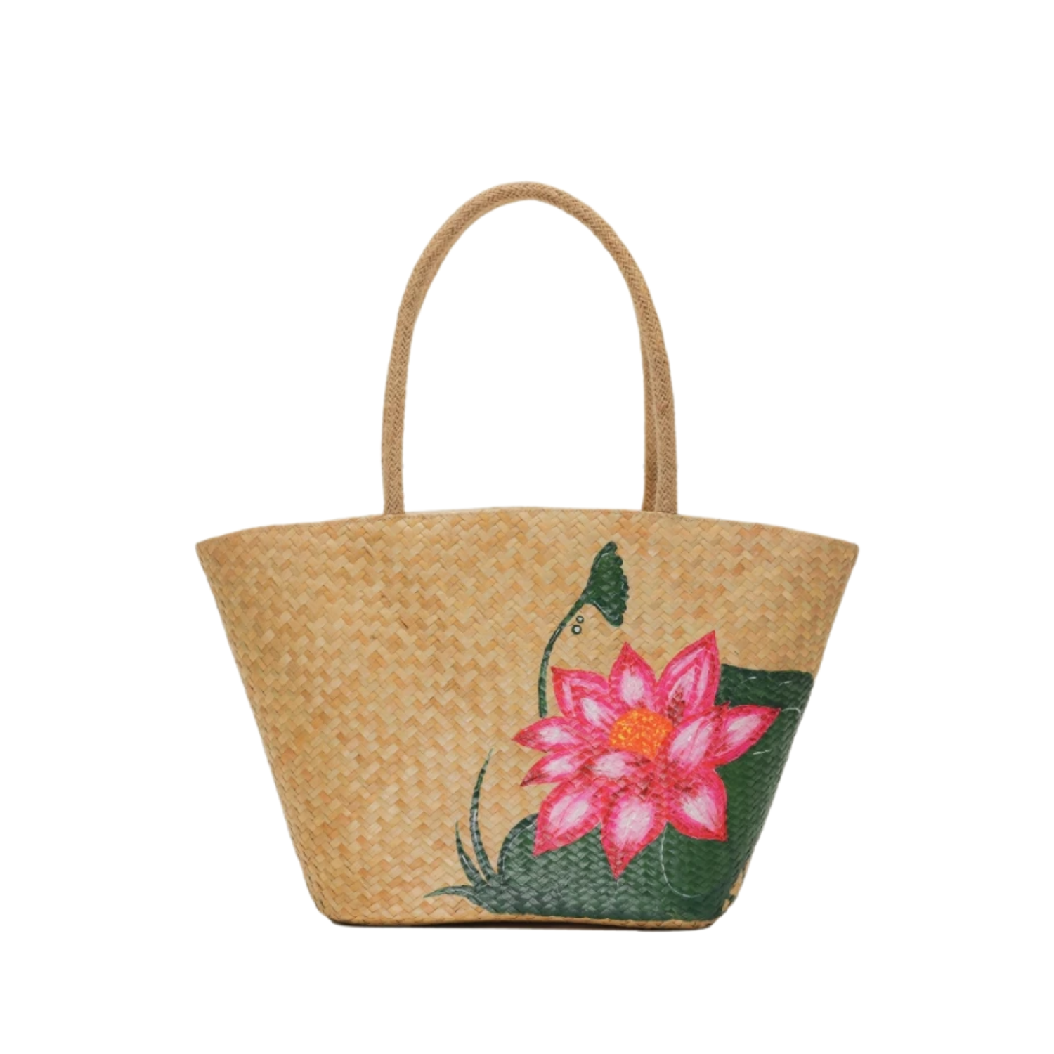 Hand-painted Lotus Pattern Sedge Bag