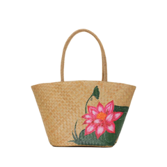 Hand-painted Lotus Pattern Sedge Bag