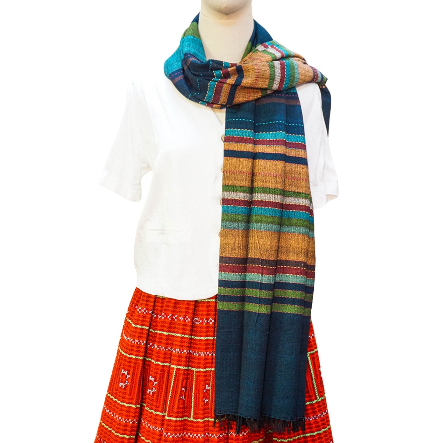 Hand-Woven Ethnic Brocade Scarf