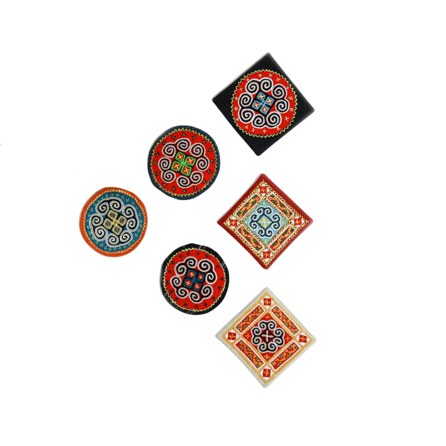 Hand Embroidered Brocade Coasters