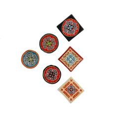 Hand Embroidered Brocade Coasters