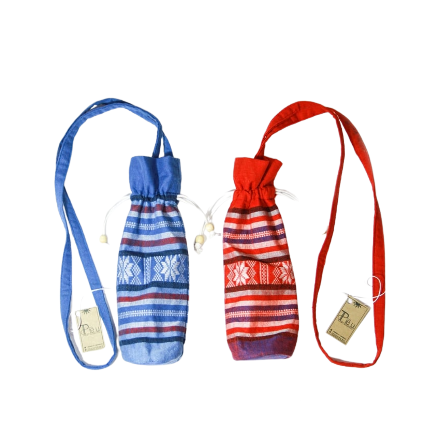 Hand-Woven Brocade Water Bottle Bag