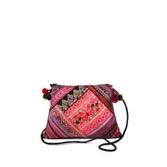 Hand-Woven Trapezoidal Brocade Crossbody Bag
