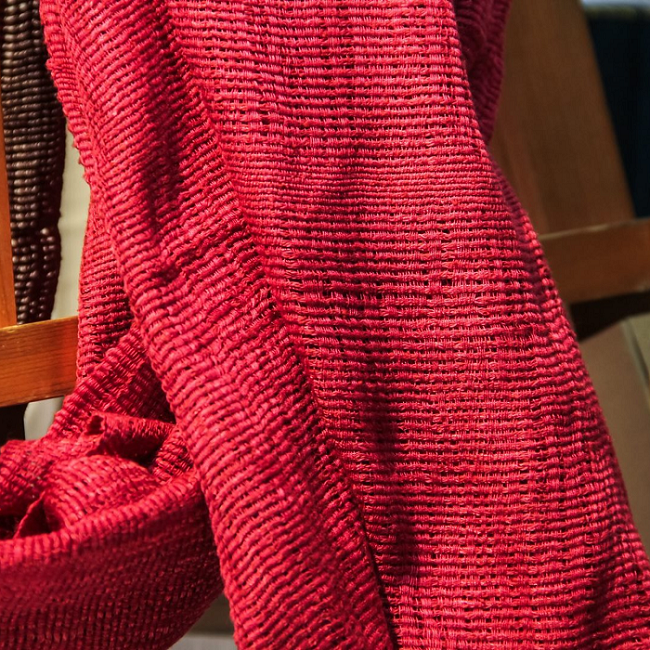 Hand-woven Plain Brocade Scarf