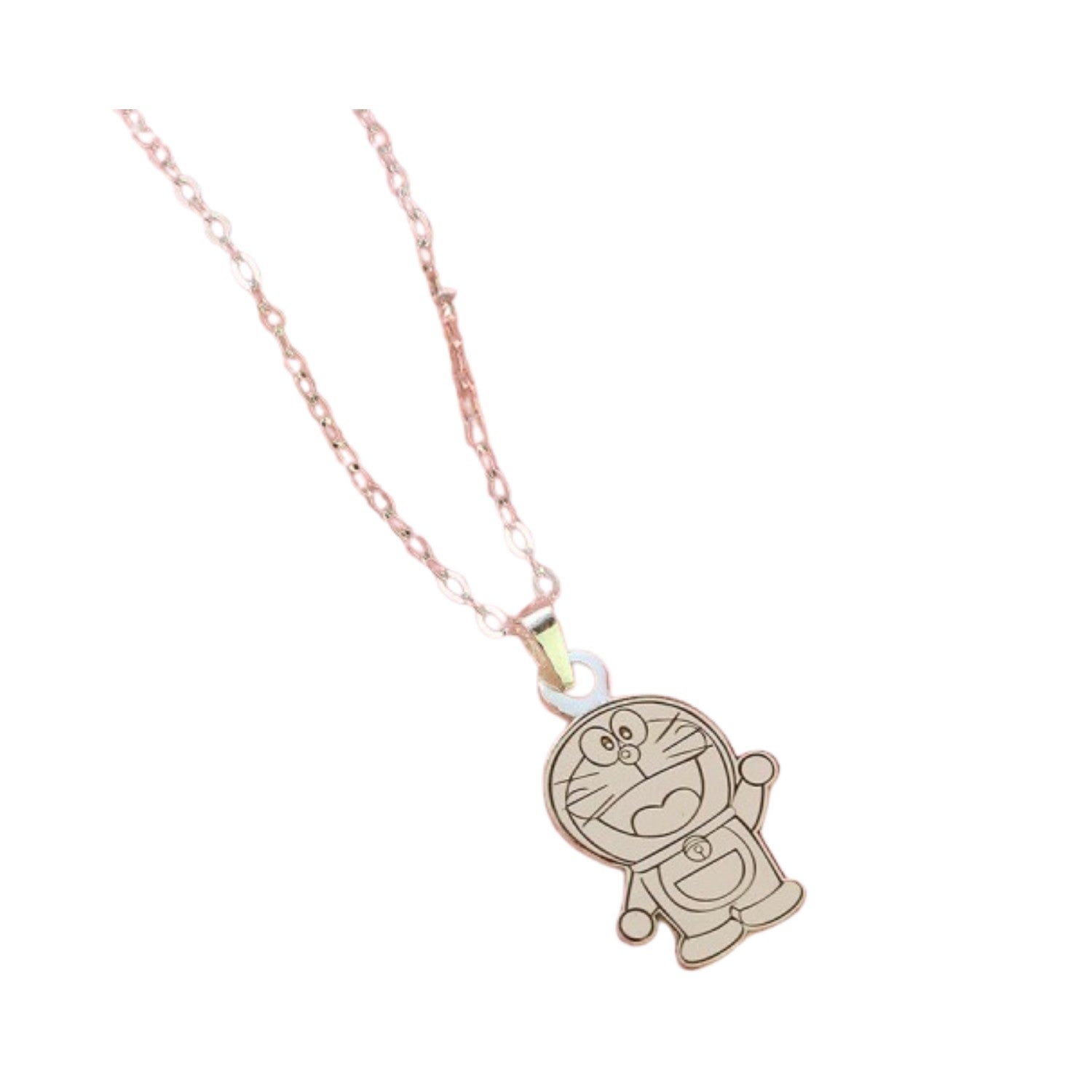 Handcrafted 925 Sterling Silver Doraemon Necklace