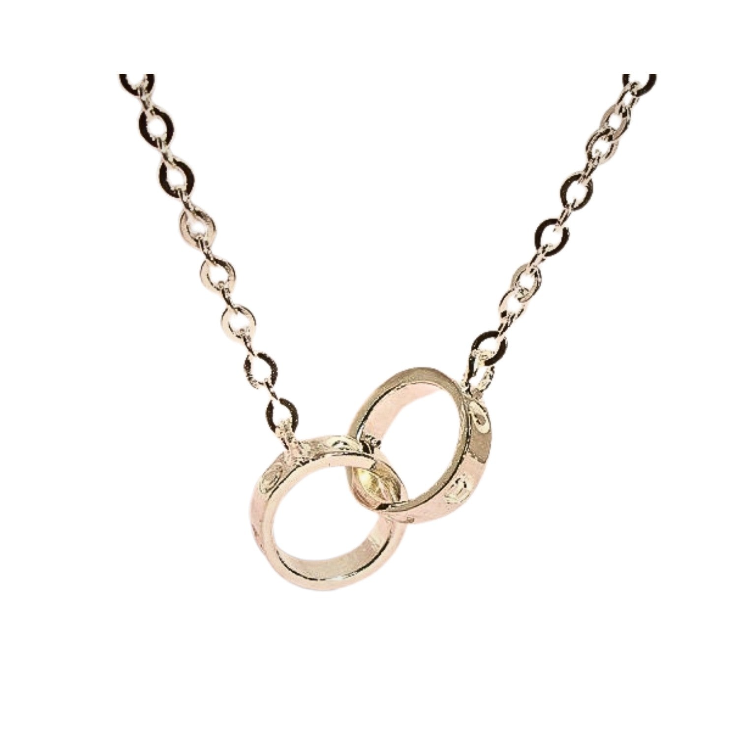 Handcrafted 925 Sterling Silver Double Circle Necklace
