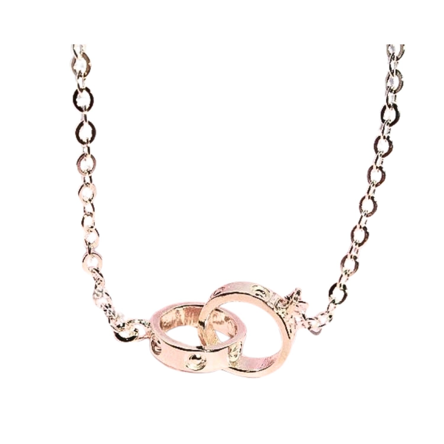 Handcrafted 925 Sterling Silver Double Circle Necklace