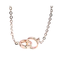 Handcrafted 925 Sterling Silver Double Circle Necklace