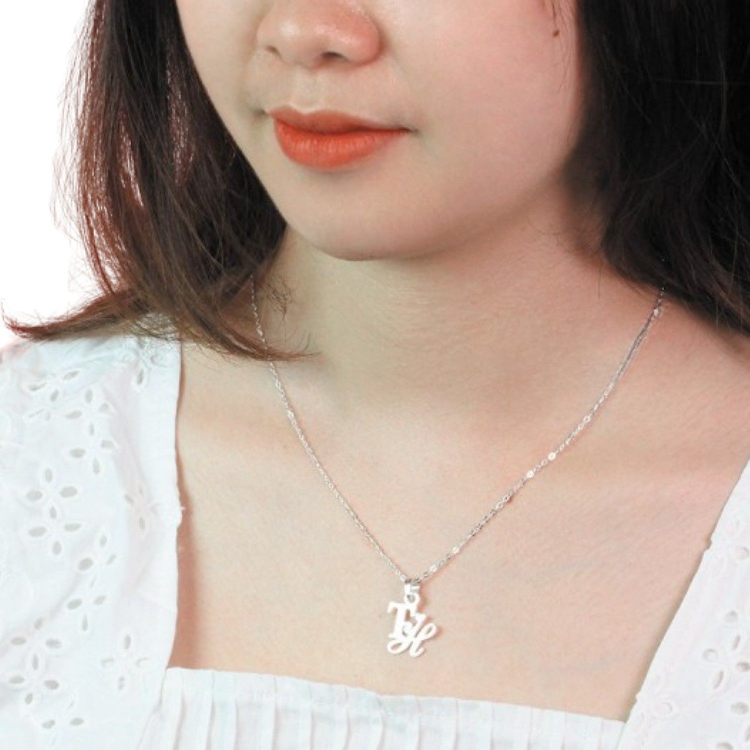 Handcrafted 925 Sterling Silver Double Letter Necklace