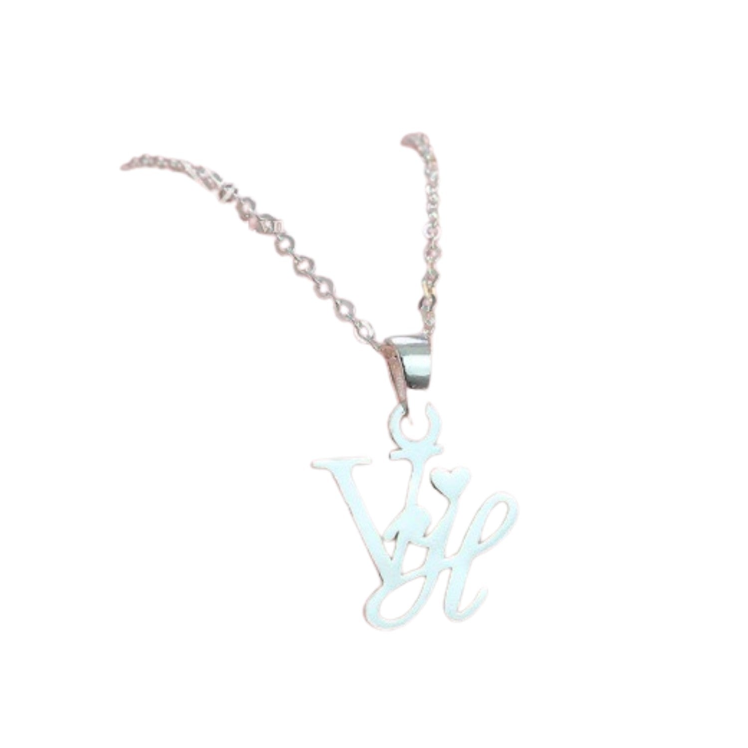 Handcrafted 925 Sterling Silver Double Letter Necklace