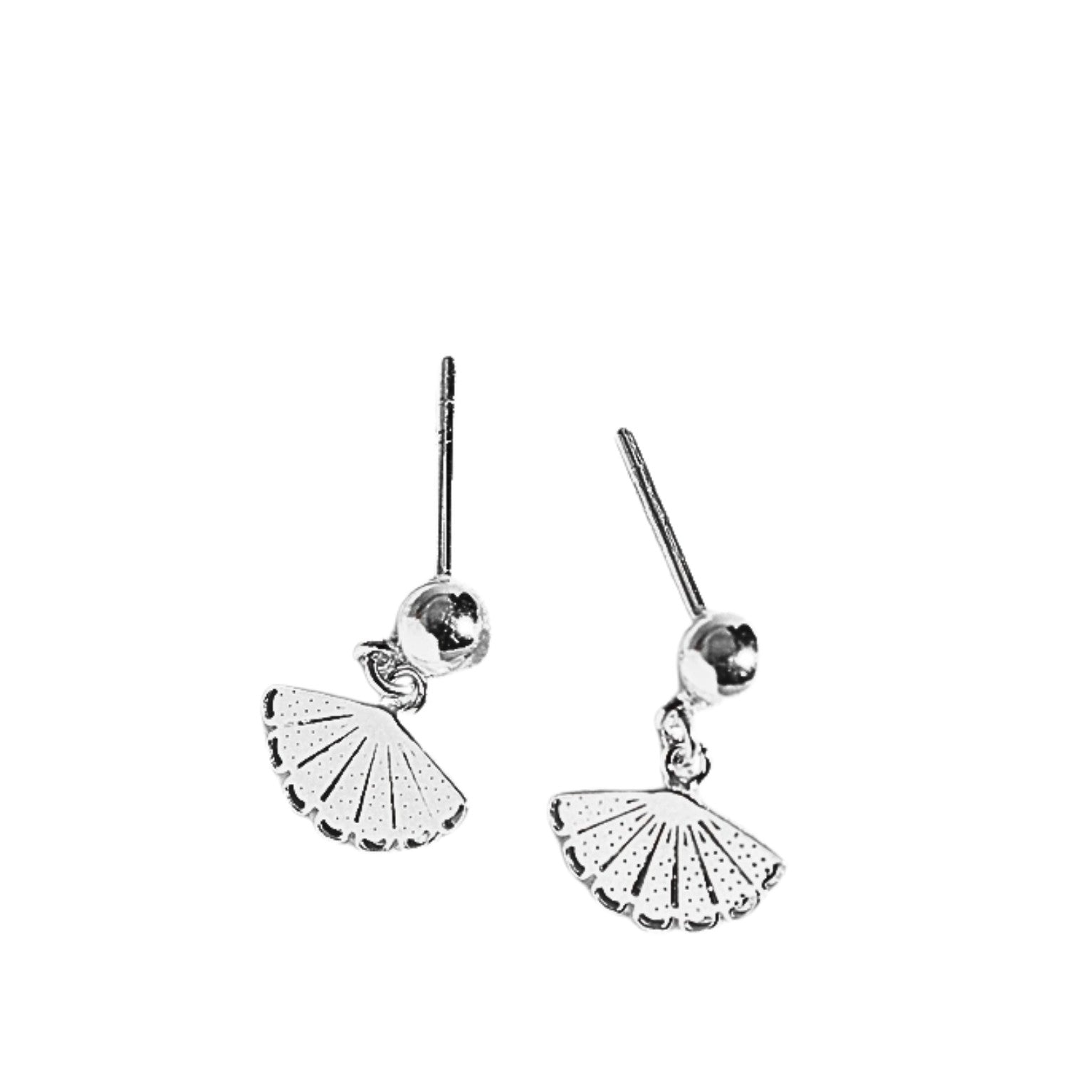 Handcrafted 925 Sterling Silver Fan-Shaped Earrings For Women
