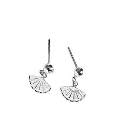 Handcrafted 925 Sterling Silver Fan-Shaped Earrings For Women