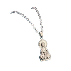 Handcrafted 925 Sterling Silver  Guanyin Bodhisattva Necklace