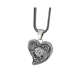 Handcrafted 925 Sterling Silver Heart-Shaped Pendant For Men