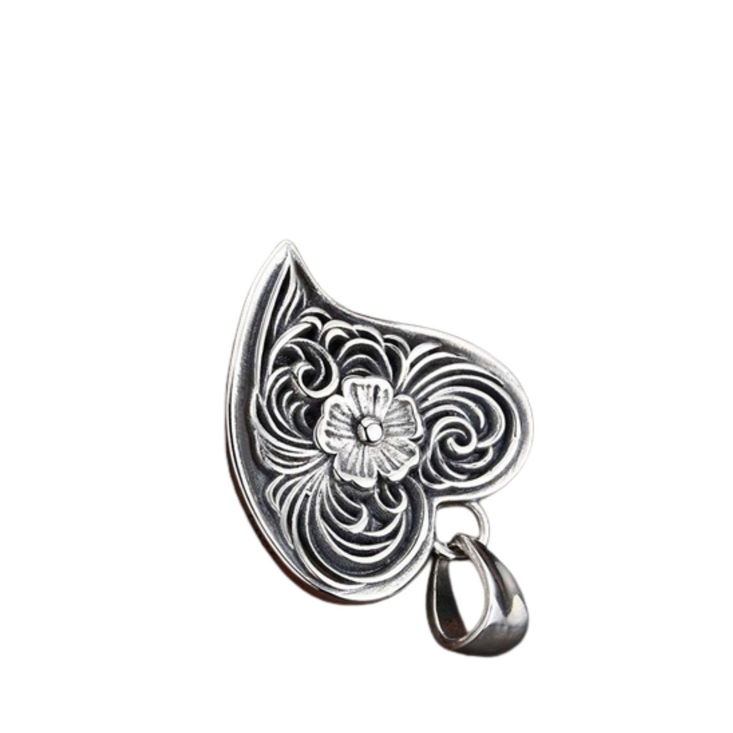 Handcrafted 925 Sterling Silver Heart-Shaped Pendant For Men