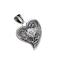 Handcrafted 925 Sterling Silver Heart-Shaped Pendant For Men