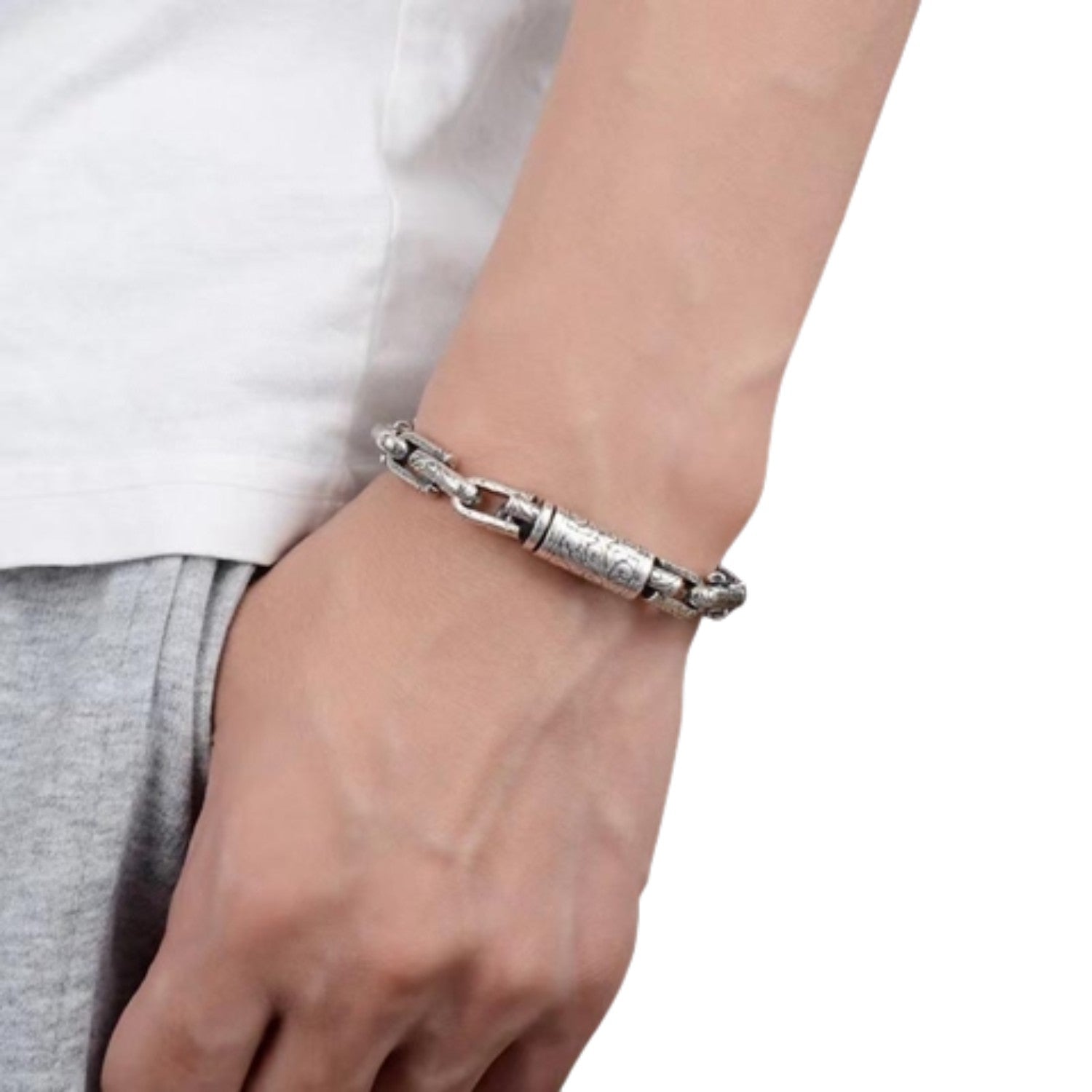 Handcrafted 925 Sterling Silver High-End Men's Bracelet