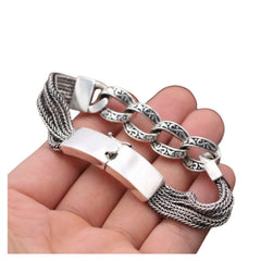 Handcrafted 925 Sterling Silver High-End Men's Bracelet