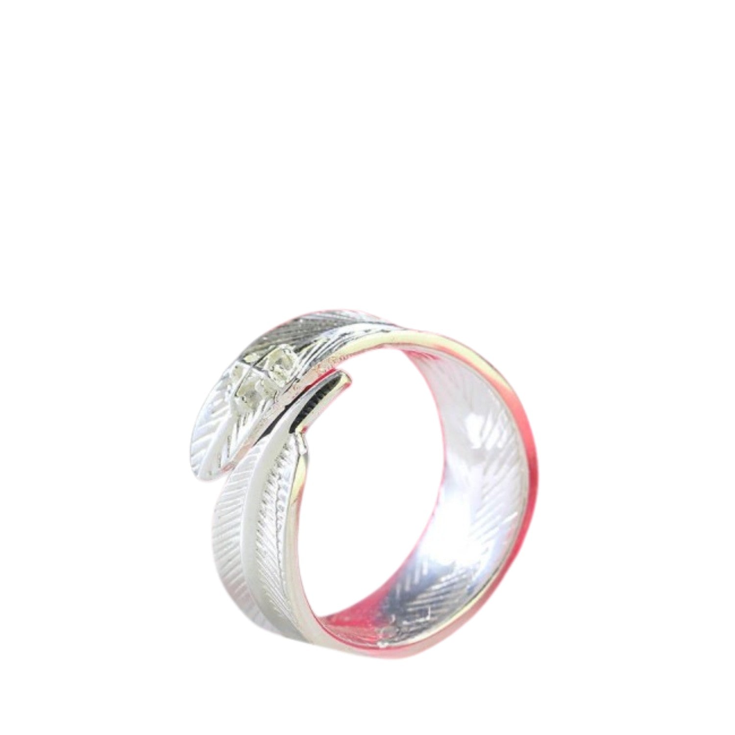 Handcrafted 925 Sterling Silver Leaf-Shaped Ring