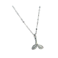 Handcrafted 925 Sterling Silver Leaf-shaped Necklace