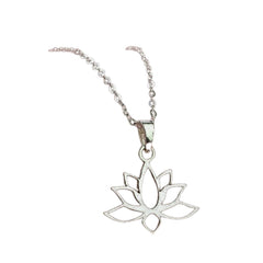 Handcrafted 925 Sterling Silver  Lotus Flower Necklace