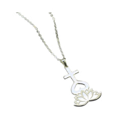 Handcrafted 925 Sterling Silver  Lotus Flower Necklace