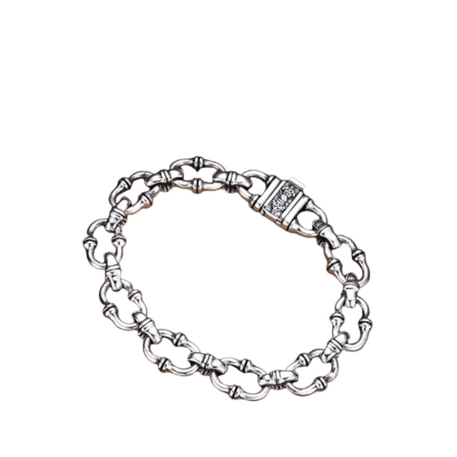 Handcrafted 925 Sterling Silver  Men's Bracelet With Large Link Design