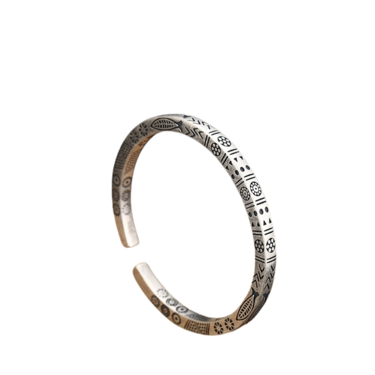 Handcrafted 925 Sterling Silver Men's Bracelet With Traditional Engraving