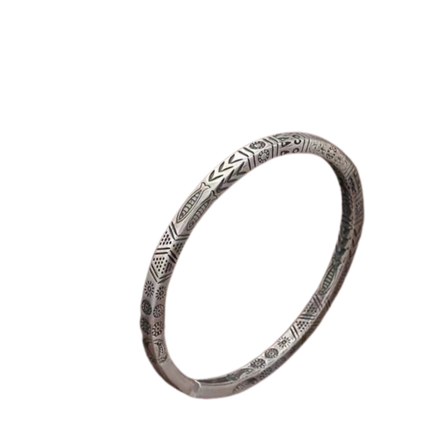 Handcrafted 925 Sterling Silver Men's Bracelet With Traditional Engraving