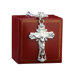 Handcrafted 925 Sterling Silver Men's Cross Necklace